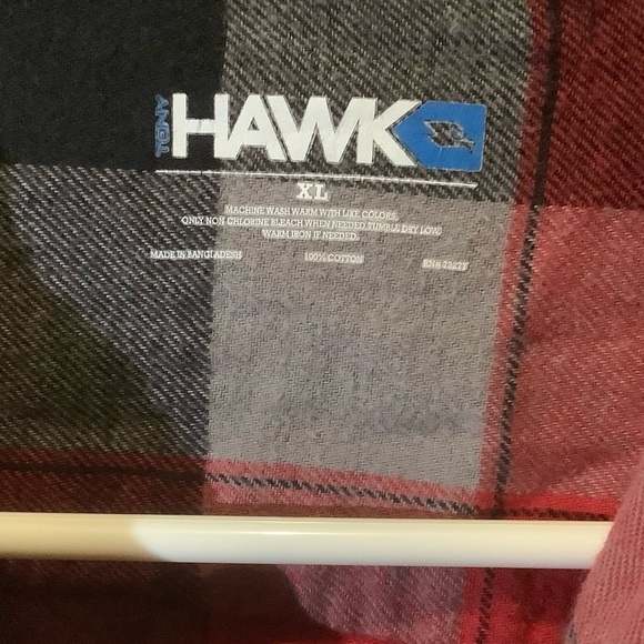 Tony Hawk Boy's Flannel Button Long Sleeve Shirt Size Red Black Grey XL - Picture 2 of 6